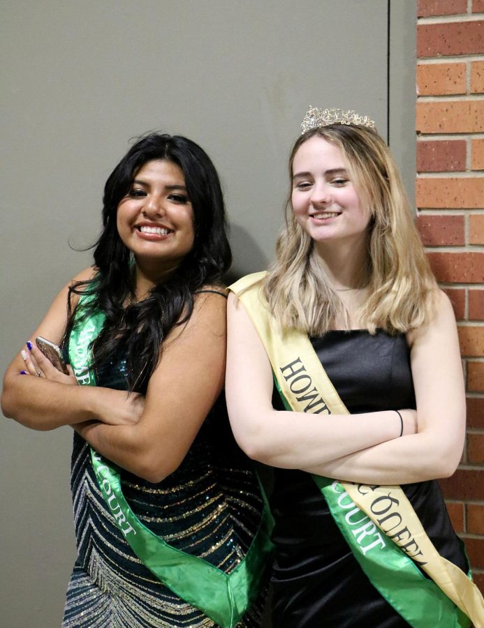 Seniors Denalyn Vasquez and Reese Kimmi pose for a picture after the crowning ceremony. 