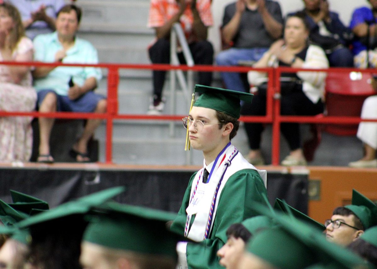 Carson Wellbrock ('25) stands to be recognized. 