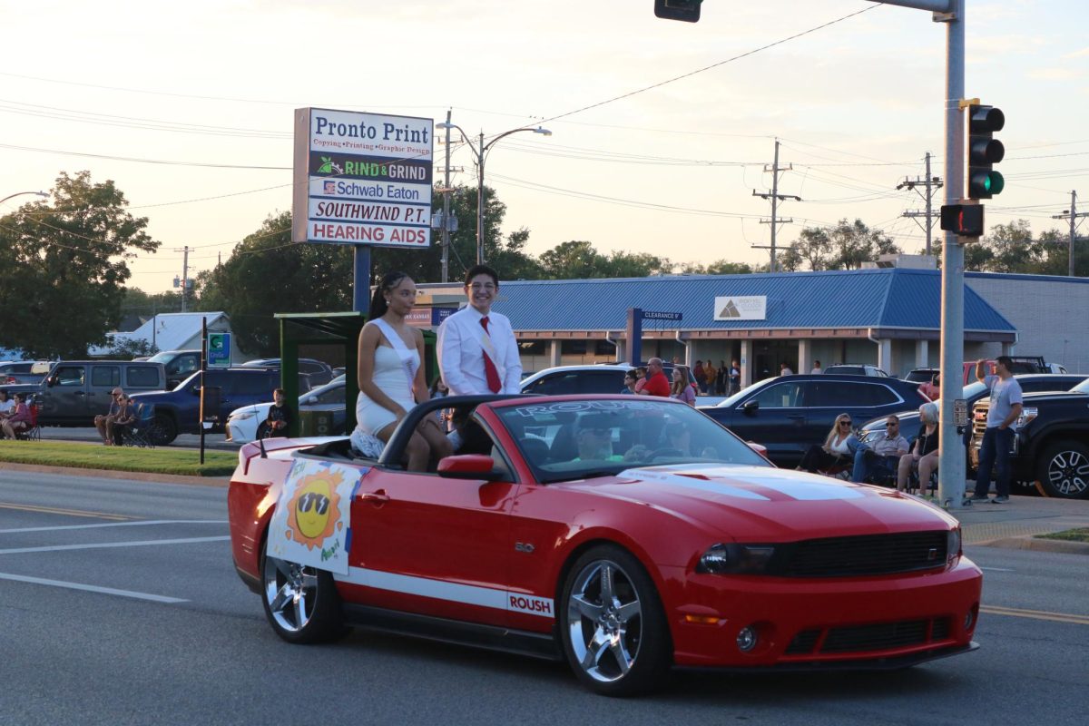 Elijah Castro (’26) and Amari Deherrera (’26) ride into the parade with style.