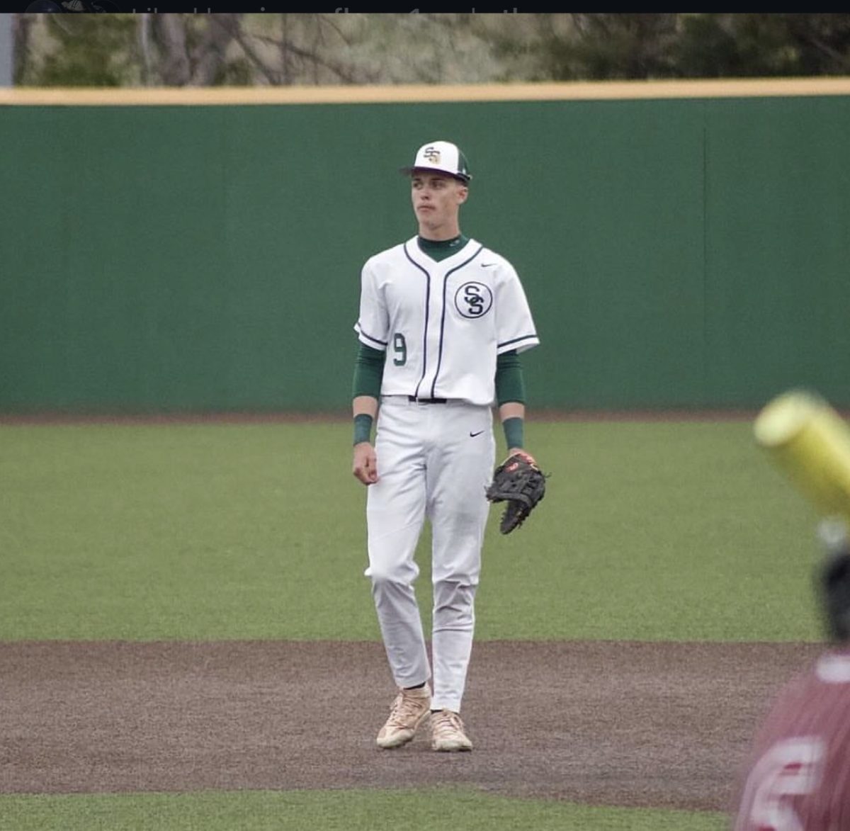Wyatt Breeden ('27) gets set before the pitch